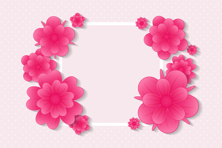 Floral background with copyspace - template of a poster. Vector.のイラスト素材