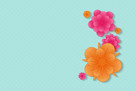 Floral background with copyspace - template of a poster. Vector.のイラスト素材