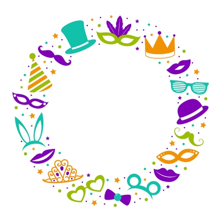 Party background with funny elements and copyspace. Vector.のイラスト素材