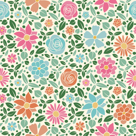 Texture with hand drawn flowers. Mother's day, Woman's day and Valentine's day vector.のイラスト素材
