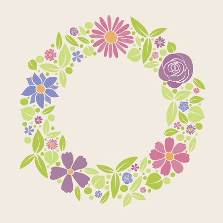 Vintage floral background with hand drawn flowers. Spring, wedding and birthday card vector.のイラスト素材