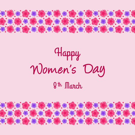 Concept of a card with colorful flowers for Women's day vector.のイラスト素材