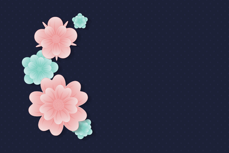 Concept of background with colourful flowers. Vector.のイラスト素材