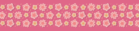 Floral banner concept of a panoramic header. Vector.のイラスト素材