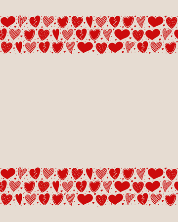 Background with red hearts. Concept of a card for Valentine's Day, Women's Day and Mother's Day. Vector.のイラスト素材