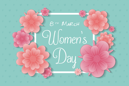 Floral card with wishes for Women's Day.のイラスト素材