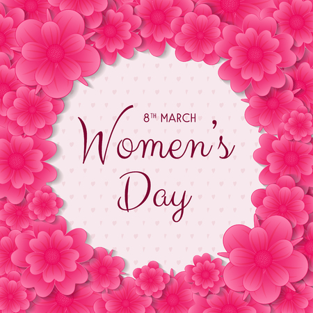 Floral card with wishes for Women's Day. Vector illustration.のイラスト素材