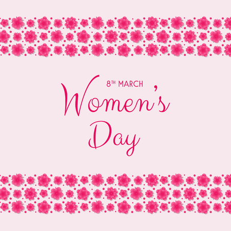 Floral card with wishes for Women's Day.のイラスト素材