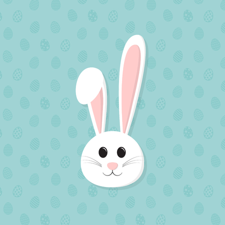 Easter bunny head on blue background.のイラスト素材