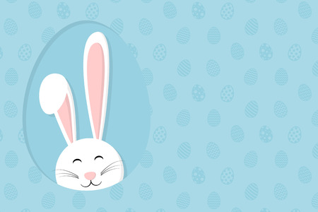 Easter bunny - background with eggs and copyspace. Template of a banner.のイラスト素材