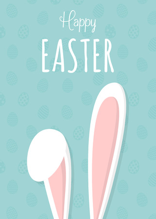Happy Easter - design of a card with bunny and wishes.のイラスト素材