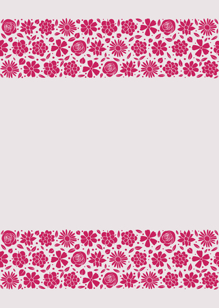 Vintage floral background with hand drawn flowers.のイラスト素材