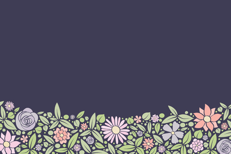 Layout of a floral poster in retro style. Background with copy space.のイラスト素材