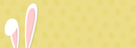 Template of a header with Easter bunny vector illustrationのイラスト素材