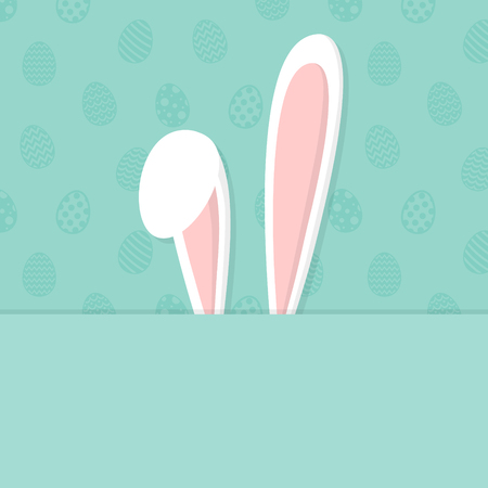 Easter template poster with bunny ears and space for text vector illustrationのイラスト素材