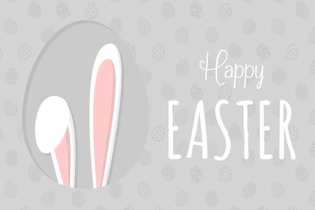 Pastel coloured banner with bunny vector illustrationのイラスト素材