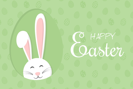 Easter banner with bunny and wishes vector illustrationのイラスト素材