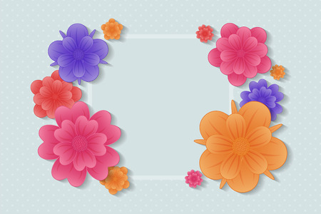 Floral poster template with copyspace vector illustrationのイラスト素材