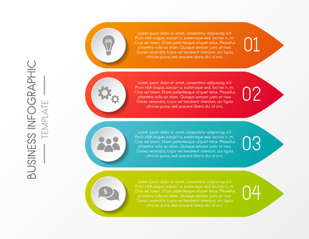 Infographic template with options and colorful icons. Vector.のイラスト素材