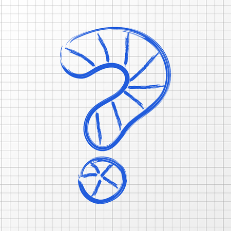 Concept of a hand drawn question mark - icon. Vector.のイラスト素材