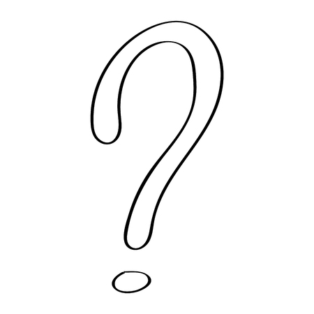 Concept of a hand drawn question mark - icon. Vector.のイラスト素材