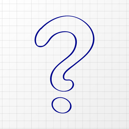 Concept of a hand drawn question mark - icon. Vector.のイラスト素材