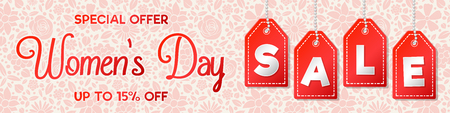 Design of a glossy banner for Women's Day. Vector.のイラスト素材