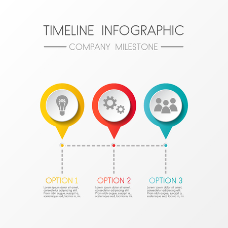 Multicolored company timeline - infographic with options vector.のイラスト素材
