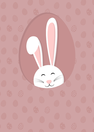 Easter - template of a poster with bunny ears vector.のイラスト素材
