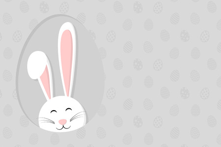 Panoramic header with cute Easter bunny ears and copyspace. Vector.のイラスト素材