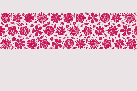 Floral wreath - concept of a spring background with colourful flowers. Vector.のイラスト素材