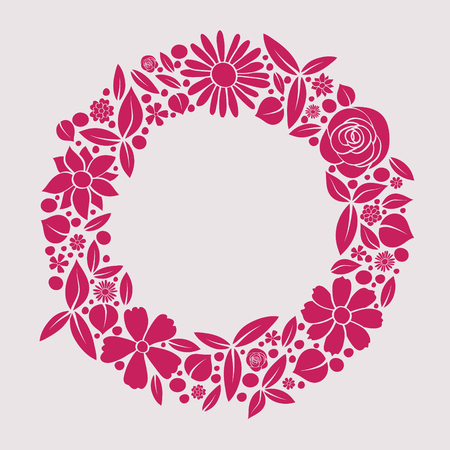 Stylish floral background. Layout of a postcard with hand drawn flowers.のイラスト素材