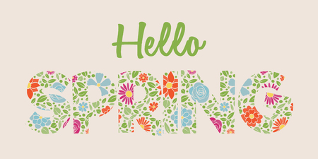 Floral typography. Spring concept.のイラスト素材
