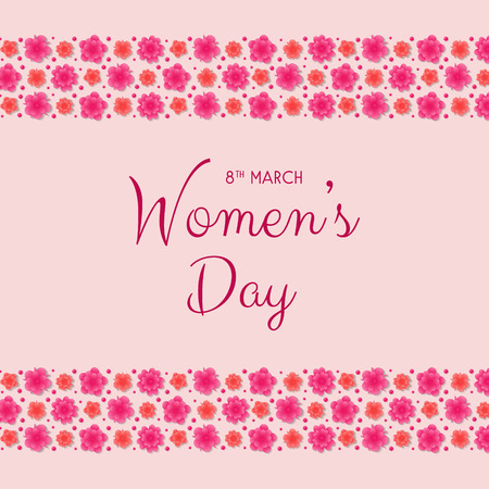 International Women's Day 8th March - concept of a card with flowers.のイラスト素材