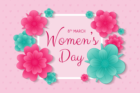 Women's Day - postcard with flowers and wishes. Vector.のイラスト素材