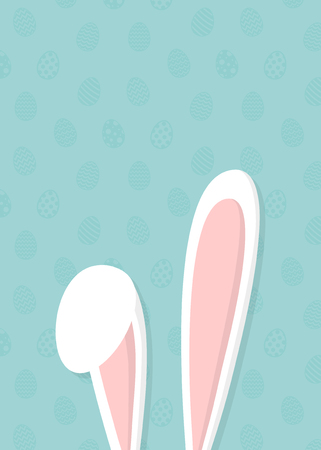 Easter template of a postcard with bunny ear on background. Vector illustration.のイラスト素材