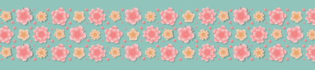 Banner with 3d flowers. Vector.のイラスト素材