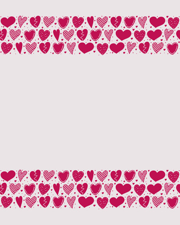 Background with hand drawn hearts. Layout of poster for Mother's Day and Women's Day. Vector.のイラスト素材