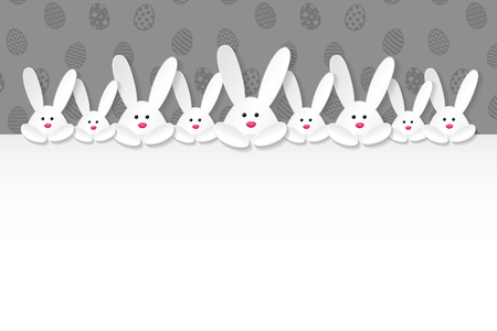 Easter background with bunnies and copyspace. Vector illustration.のイラスト素材