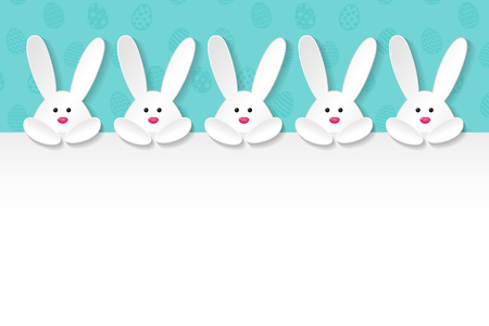 Easter background with bunnies and copyspace.のイラスト素材