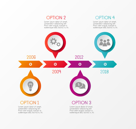 Concept of multicolored infograph with options. Vector illustration.のイラスト素材