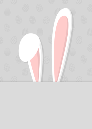 Easter bunny on background with eggs. Layout of a card vector.のイラスト素材