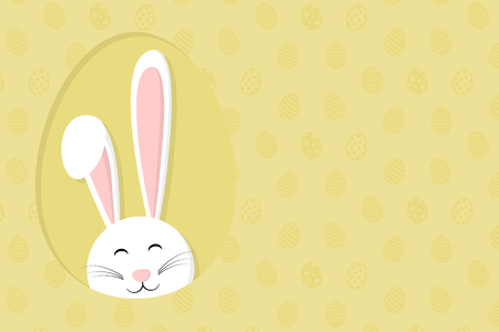 Cute Easter background with bunny and copy space vector.のイラスト素材