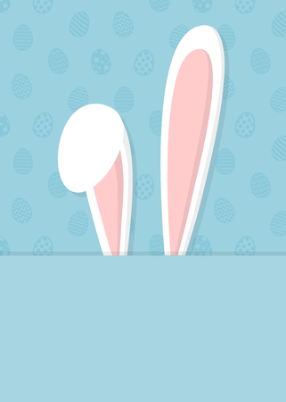 Easter - template of a poster with bunny ears. Vector.のイラスト素材