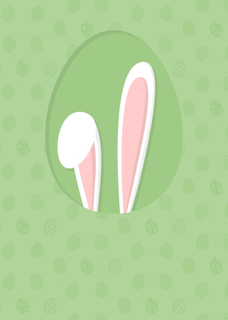 Easter - template of a poster with bunny ears. Vector.のイラスト素材