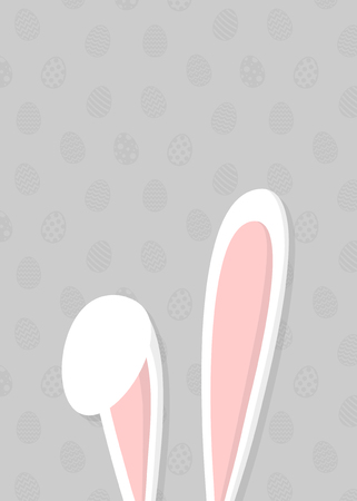 Easter template of a poster with bunny ears. Vector.のイラスト素材