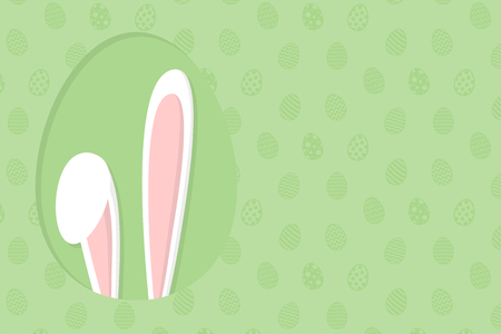 Easter template of a poster with bunny ears. Vector.のイラスト素材