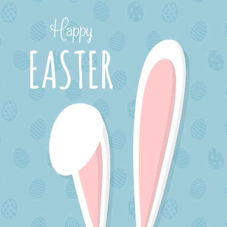 Easter template of a poster with bunny ears. Vector.のイラスト素材