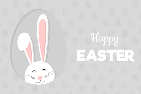 Easter template of a poster with bunny. Vector.のイラスト素材