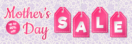 Shiny banner for Mother's Day Sale. Vector.のイラスト素材